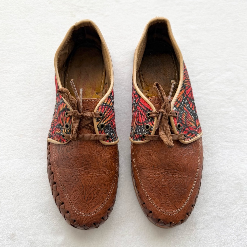 Monarca Butterflies Loafers Artisan Leather Women Shoes
